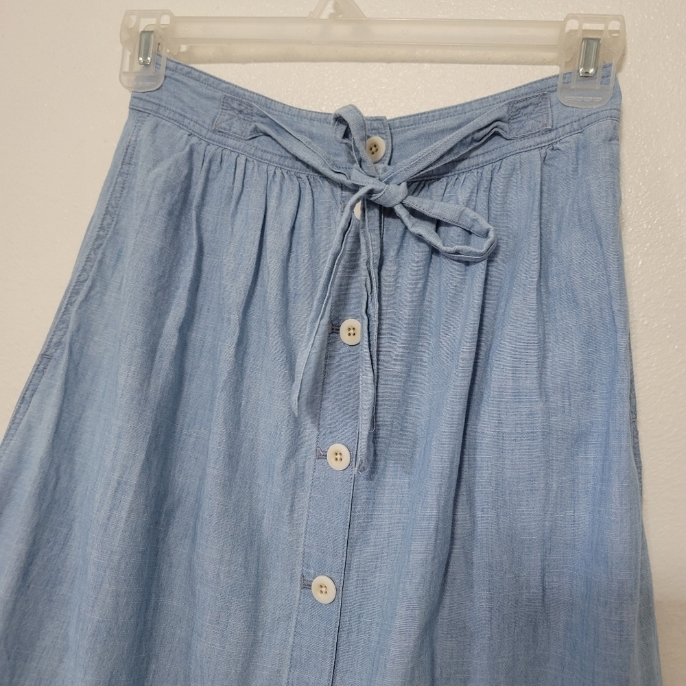 Madewell Tie Palisade Button-Front Midi Skirt - Picture 5 of 11